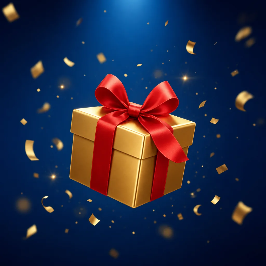 Hoşgeldin Bonusu - Golden gift box with red ribbon