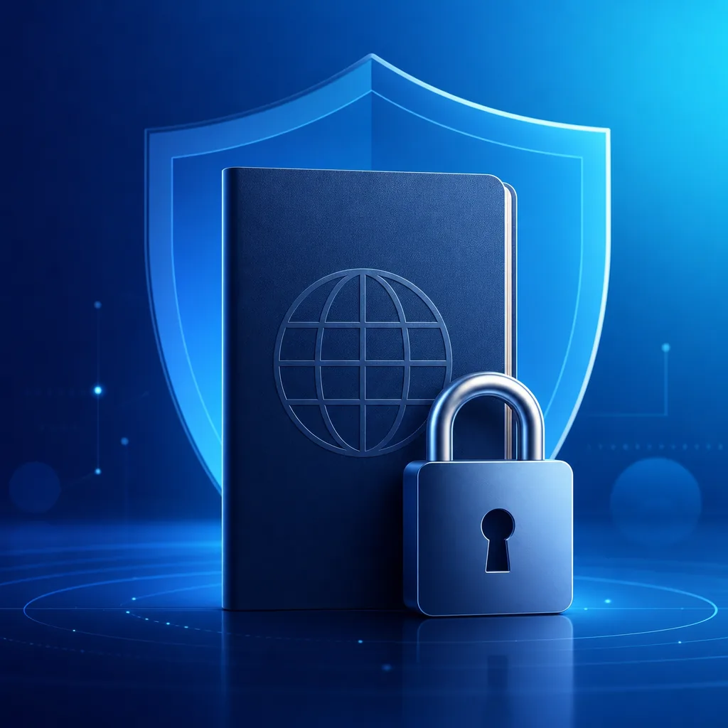 KYC - Passport and security lock